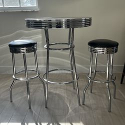 High top table and stools 