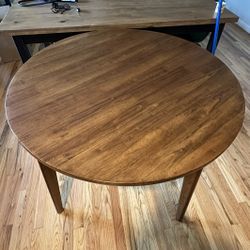 Solid Wood 40” Round Midcentury Table