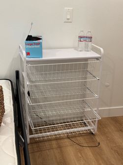 3 drawer metal storage organizer white