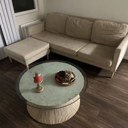 Beige Couch with Chaise