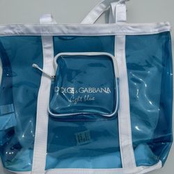 Dolce & Gabbana Light Blue Tote Beach Bag Vintage Rare