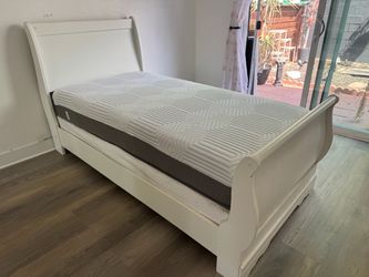 Sleigh Bed Fram with Brand New Mattress and Boxspring