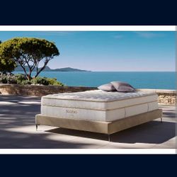 Saatva Queen Mattress + Headboard/Bedframe/Boxspring