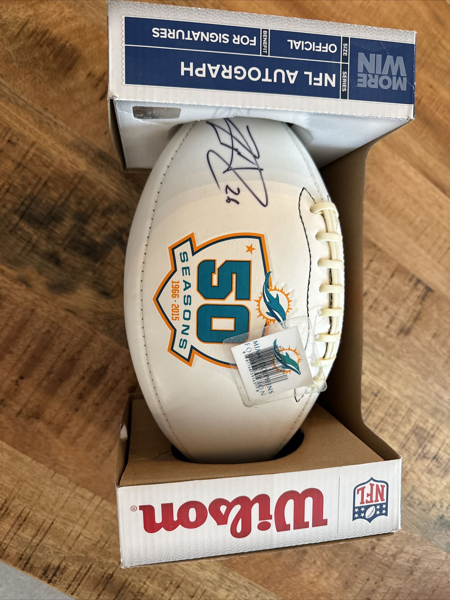 Lamar Miller Autographed Miami Dolphins Football 