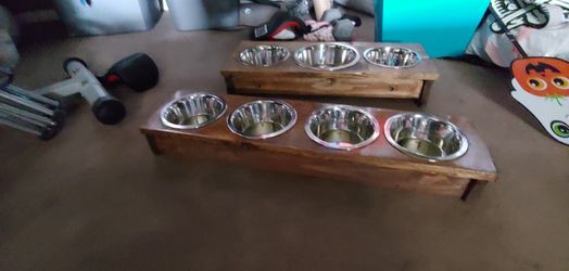 Custom made dog bowl stands
