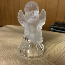 Vintage Lead Crystal  Angel Bell