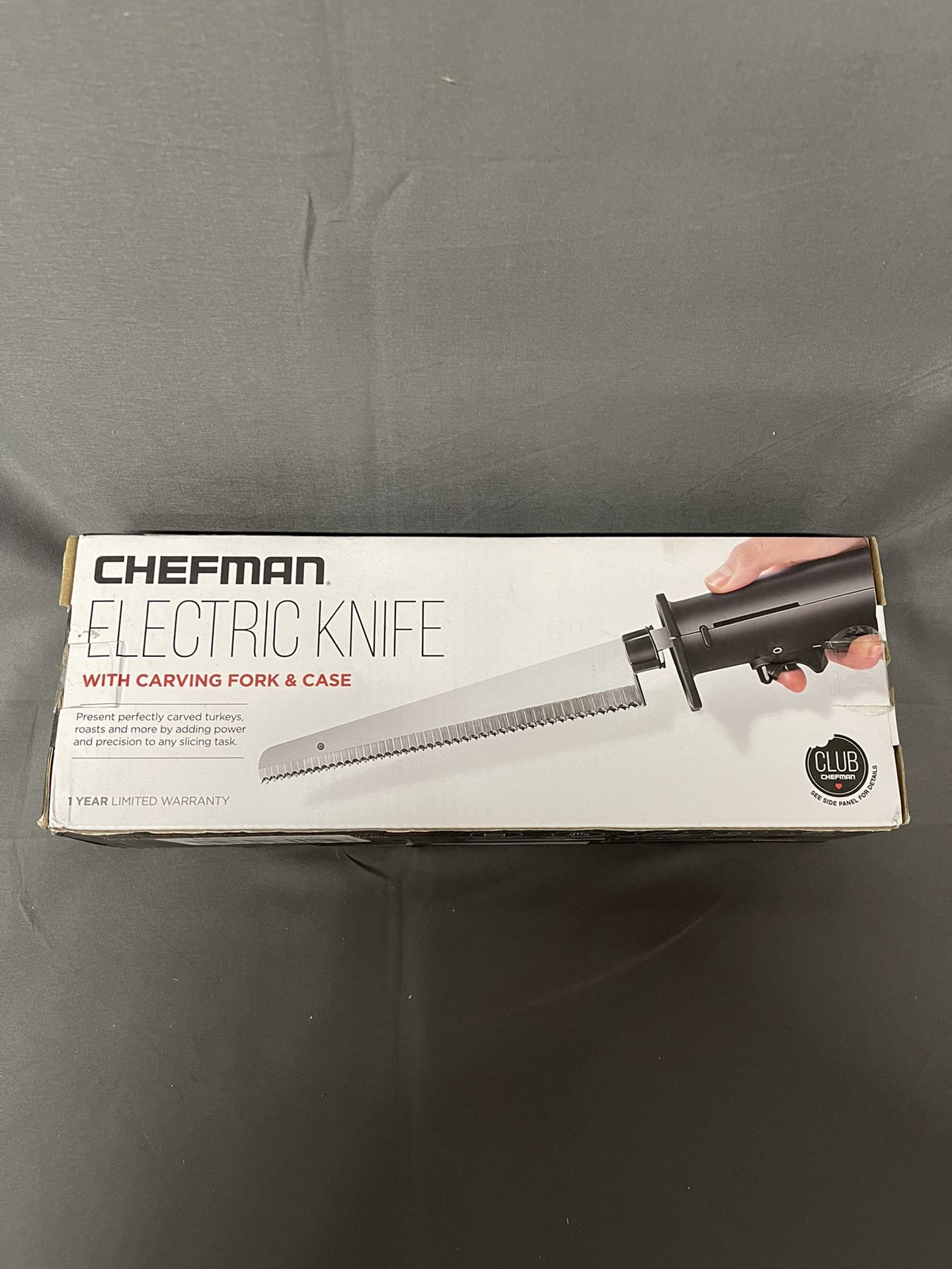 Chefman Electric Knife with Carving Fork & Case