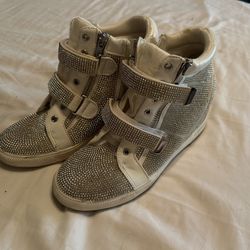 Silver Wedge Woman’s Tennis Shoes