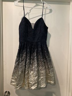 B Darlin Black Gold Glitter Dress