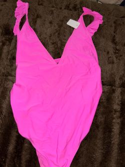 Cute pink bathing suit with ruffles