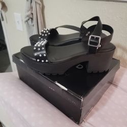 Chunky Black Studded Heels From Torrid