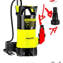 Submersible Water Pump 1HP 5300GPH High Flow Clean/Dirty Water Transfer Pump with Automatic Float Switch,26FT Long Cord, Sump Pump for Pool, Pond, Gar