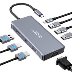 USB C Docking Stationto Dual HDMI Adapter, Multi Display, 