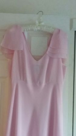 Chiffon pink evening dress.