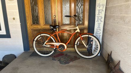 RALEIGH brand 26” single speed, beach cruiser, bicycle ready to ride as pictured