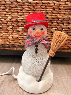 Vintage AVON Light-Up Snowman Christmas Figurine