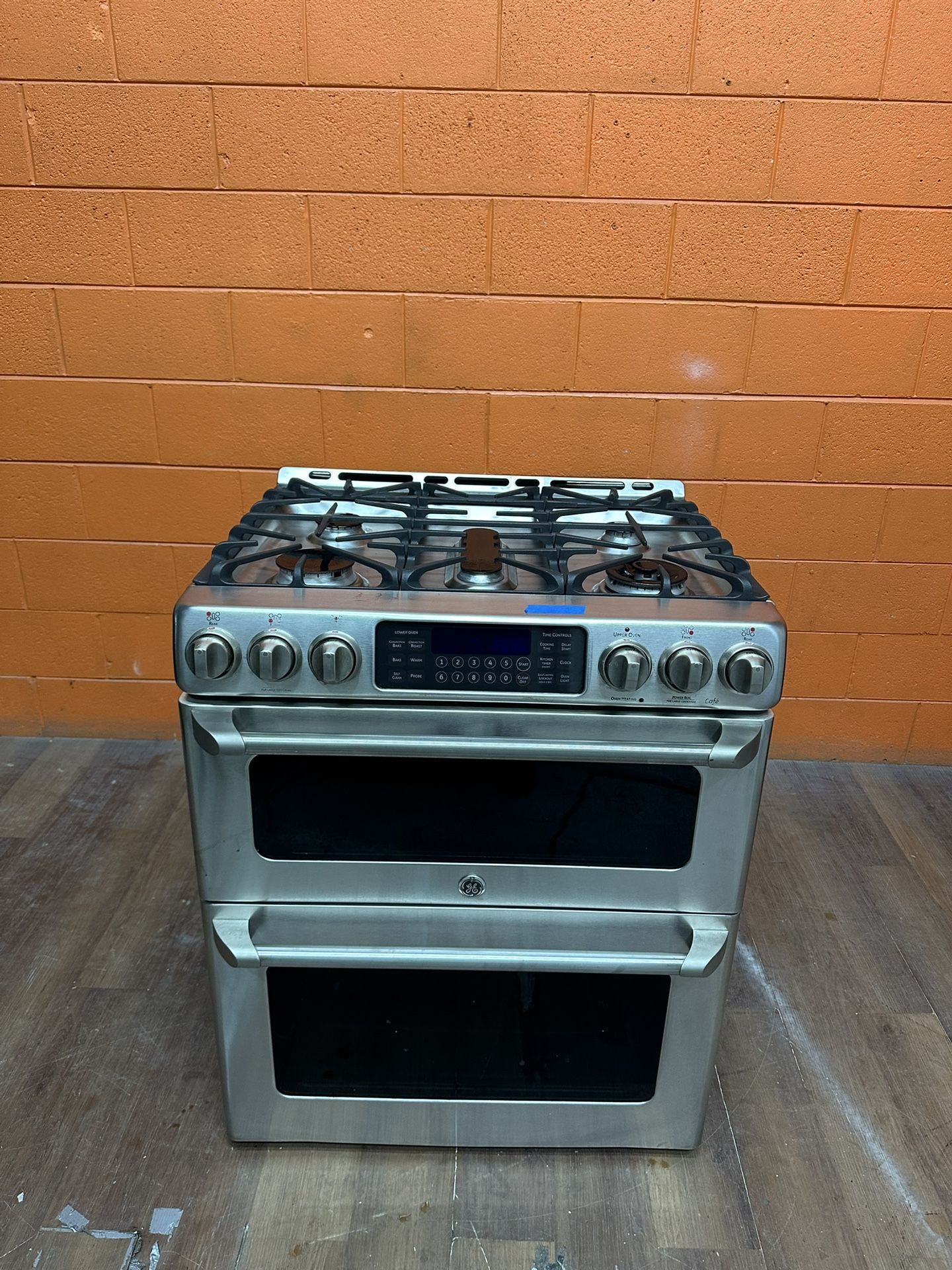 5 burner double oven sliding stove
