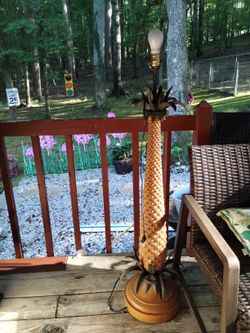 Functional Antique Pineapple Tall Lamp 