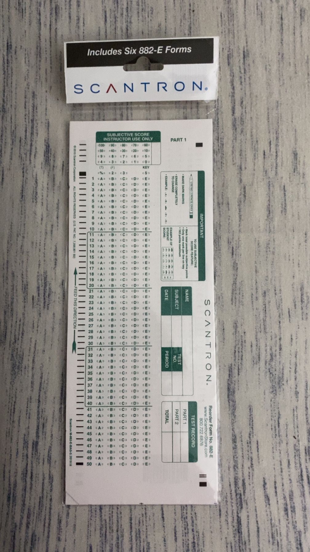 Scantron Pack (Please Read Description!)