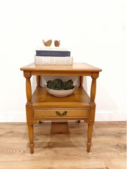 Solid wood Link Taylor night stand / side table vintage