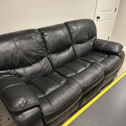 Black Reclining Sofa w/ USB Charging
