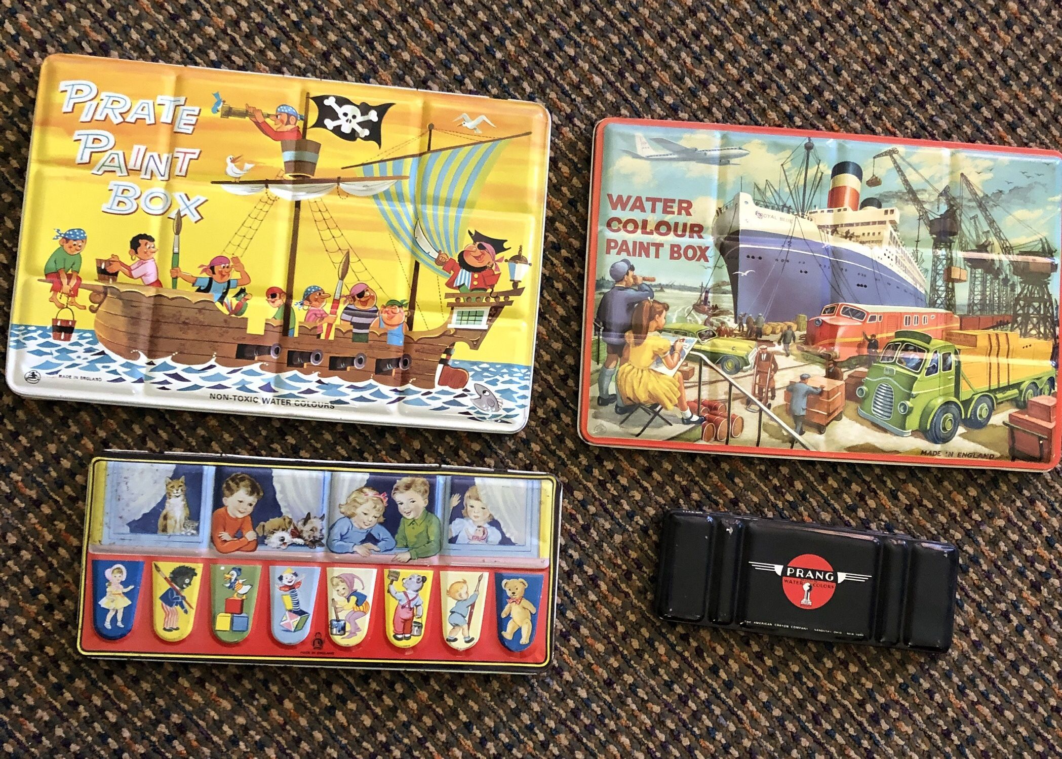 Watercolor Tin Sets Vintage . Made In The UK 50’s Or 60’s. 