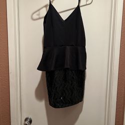 Black One Piece Party Dress - Size Medium