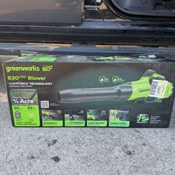 Greenworks 60V 630 CFM 170 MPH Leaf Blower with 2.5 Ah Battery & 3 Amp Charger
