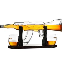 Godinger Whiskey Decanter and Whiskey Glasses Bar Set, Liquor Decanter Gift Set for Scotch Bourbon Wine, Gifts for Men