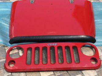 Jeep JK wrangler hood and grill. I took these off my wife's jeep and would like to find a new home for them.