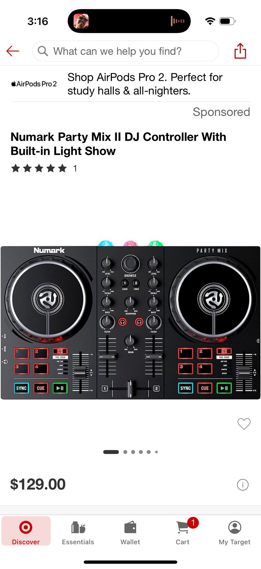 Numark Party Mix II DJ Controller With Built-in Light Show