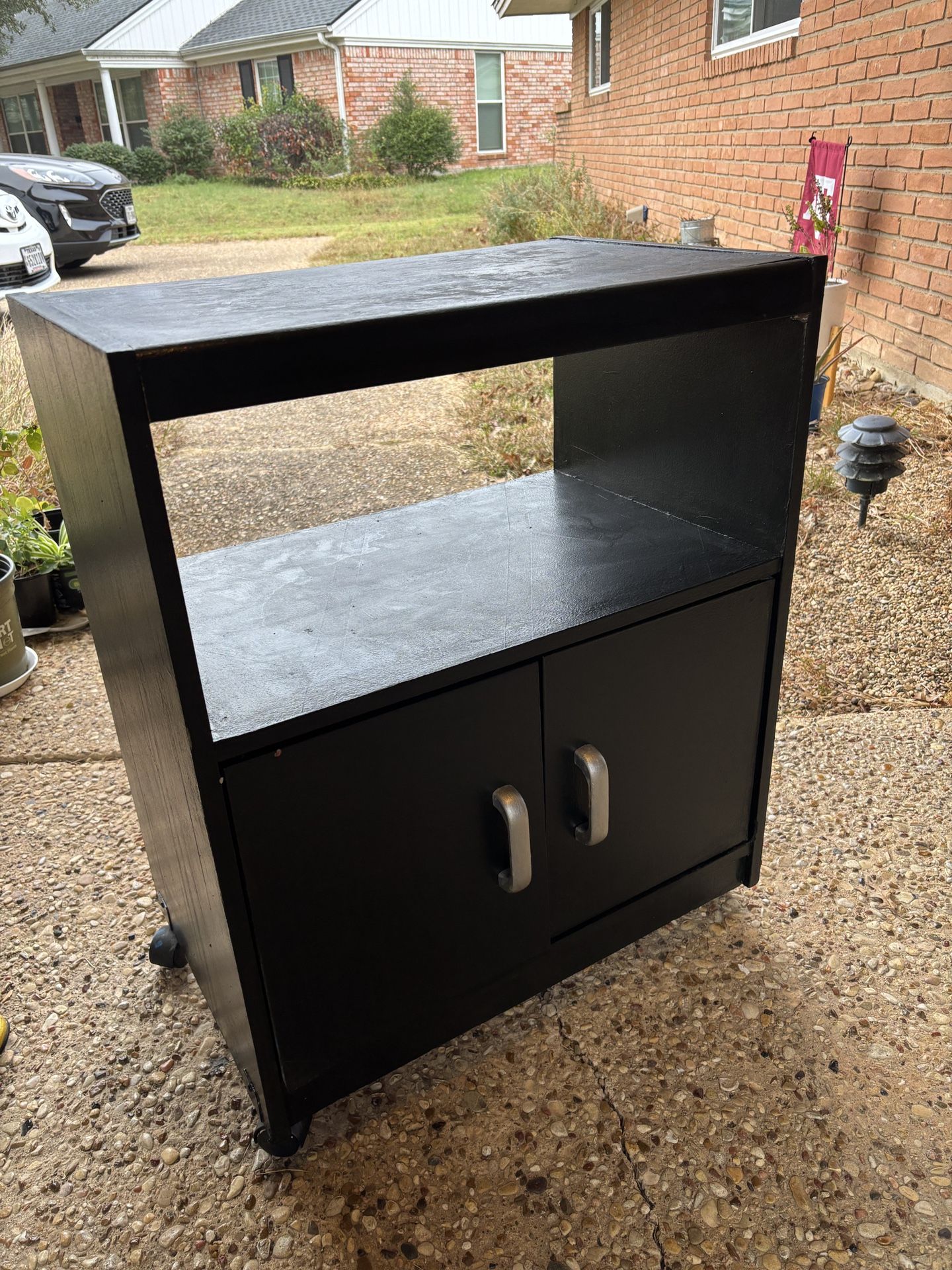 Painted Black Microwave Cart - FREE - READ!