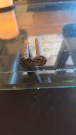 Two Antique Square Cut Iron Nails