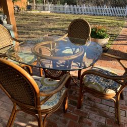 Glass Table and Chairs for patio