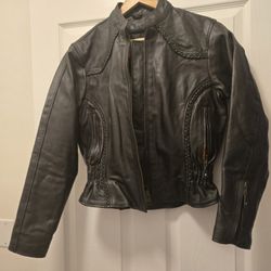 Hot Leathers Brand Biker Jacket Ladies Size Medium 