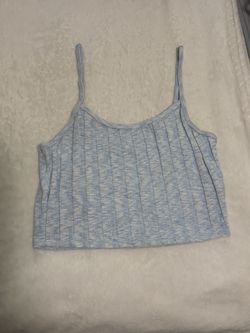 Forever 21 Light Blue Knit Ribbed Cami Crop Top - Size Medium
