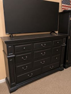 Black Dresser with Mirror