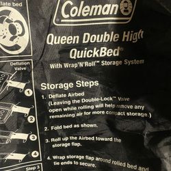 Coleman Queen Double-High QuickBed - Wrap ‘N’ Roll Storage