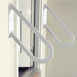 4054: New 2 Pack Handrail for 1-2 Step Stairs, Wall Mount handrails for Outdoor Steps, Garage Railing with White Powder Coat Finished, Suitable for Ga