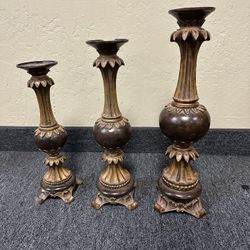 Set Of 3 Model Home Candle Holders