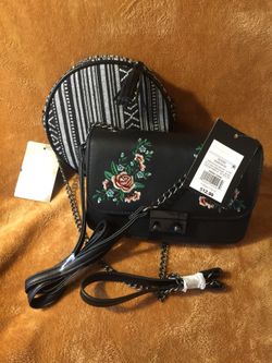 2 x Art Class Purses Tribal Design/ BLK flora