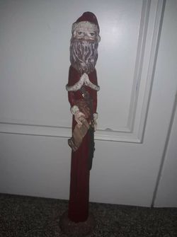 Cute country handpainted pencil santa