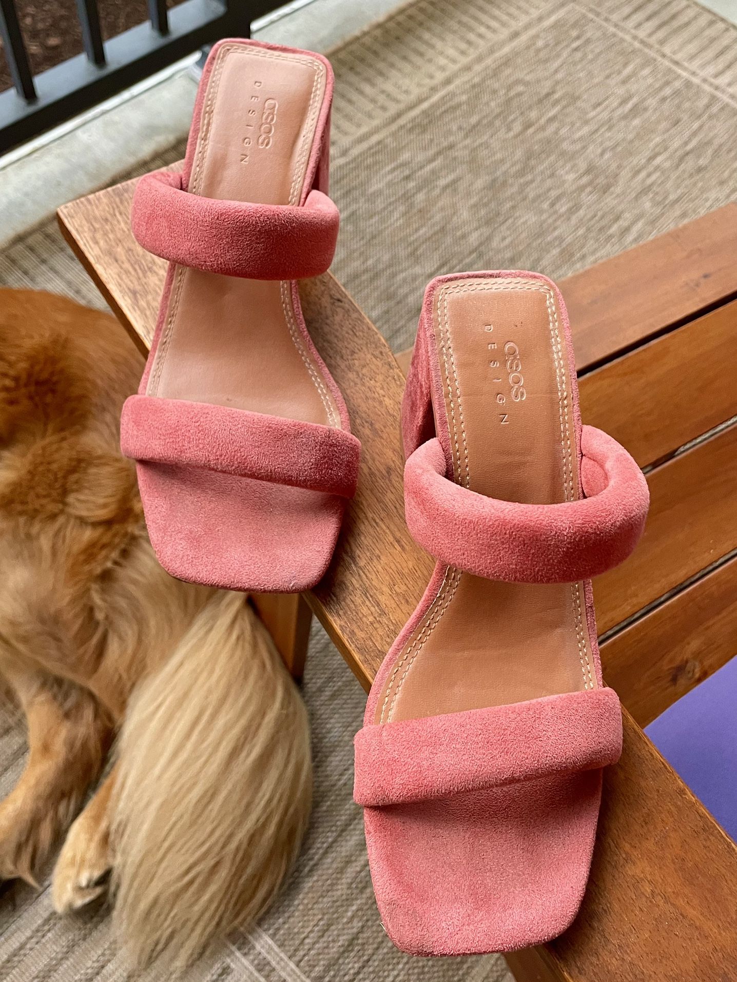 ASOS Women’s Pink Chunky Block Mule Heels - US Size 7.5