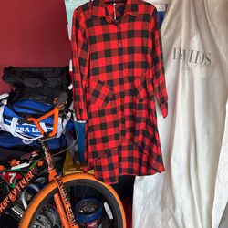Ladies Flannel Button Up Dress