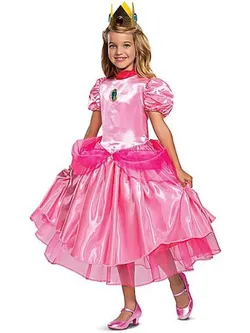 LICENSED SUPER MARIO Princess Peach Costume Dress SIZE 7-8