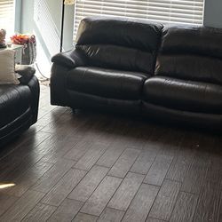 3 PC Leather Reclining Sofa Set