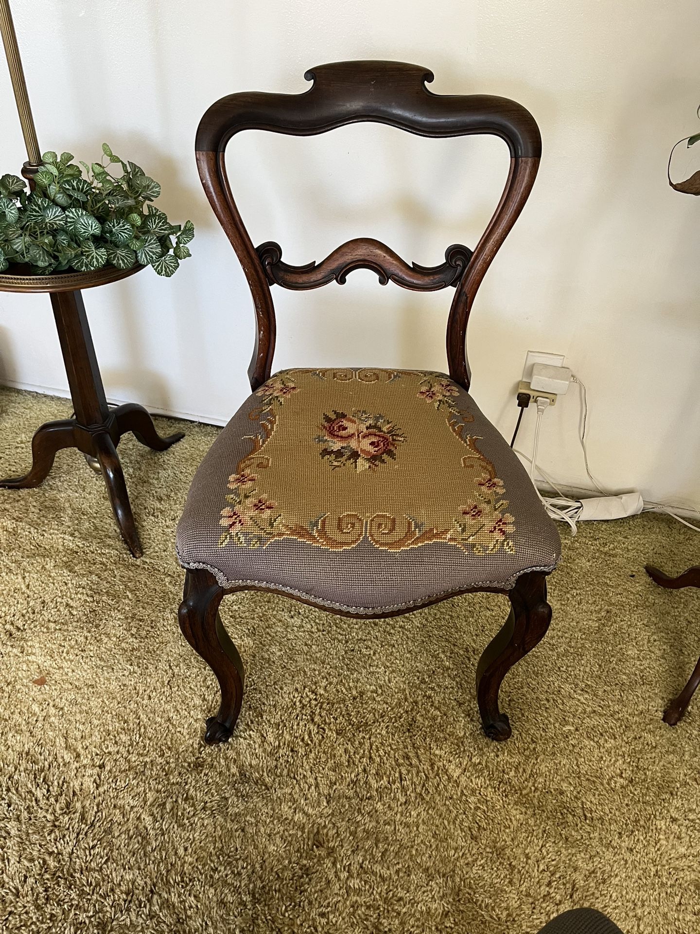 Antique Victorian Balloon Back Side Chair, 19th Century