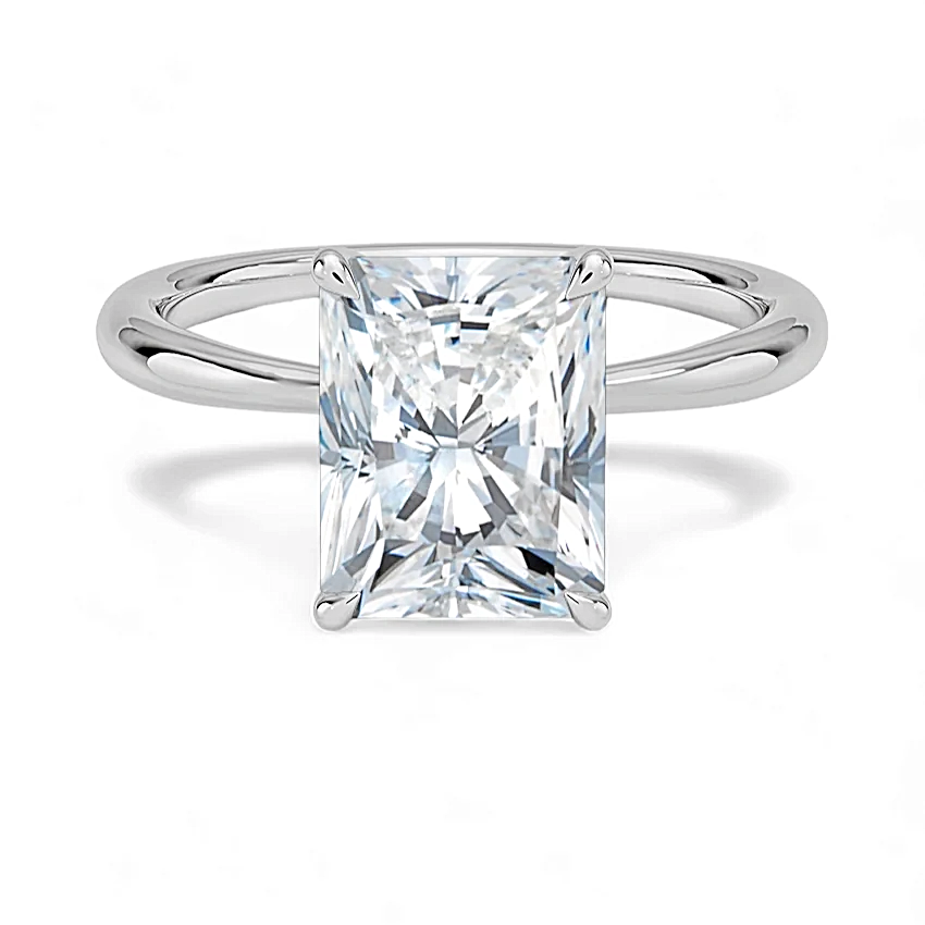 1.00 Carat White Gold Solitaire Engagement Ring with IGI Certified Radiant Cut Lab Grown Diamond.