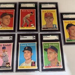 1958 Topps Baseball Vintage — 7 Card SGC Graded Lot