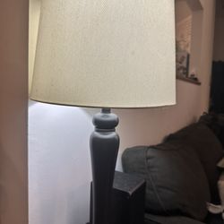 Dark Brown Table Lamp with Beige Fabric Shade – Cozy Soft Glow